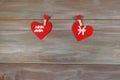 Aquarius and fish. signs of the zodiac and heart. wooden backgro