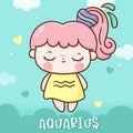 Aquarius horoscope tattoo love illustration doodle Royalty Free Stock Photo