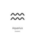 aquarius icon vector from esoteric collection. Thin line aquarius outline icon vector illustration. Linear symbol for use on web Royalty Free Stock Photo