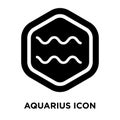 Aquarius icon vector isolated on white background, logo concept