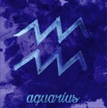 Aquarius icon of zodiac, vector illustration icon. astrological signs, image of horoscope. Water-colour style