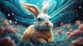 Aquarius the Rabbit Zodiac Sign Generative AI Royalty Free Stock Photo