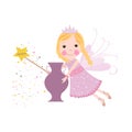 Aquarius sign astrological cute fairy tale vector Royalty Free Stock Photo