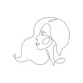 Aquarius woman astrological sign. Beautiful girl in line art style Royalty Free Stock Photo