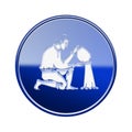 Aquarius zodiac icon blue. Royalty Free Stock Photo