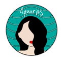 Aquarius zodiac sign. Female avatar