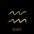 Aquarius zodiac sign, horoscope symbol vector. Royalty Free Stock Photo