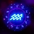 Aquarius zodiac sign, horoscope symbol, vector illustration Royalty Free Stock Photo