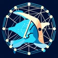 Aquarius zodiac sign. Horoscope symbol. Vector illustration generative AI Royalty Free Stock Photo