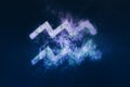 Aquarius Zodiac Sign. Night sky background Royalty Free Stock Photo