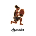 Aquarius zodiac sign. The symbol of the astrological horoscope. Royalty Free Stock Photo