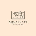 aquascape line art logo vector symbol illustration design