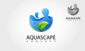 Aquascape Vector Logo Template.