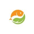 Aquatic Fish Circle Simple Nature Leaf Logo