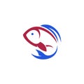 Aquatic Fish Flat Abstract Simple Nature Logo Royalty Free Stock Photo