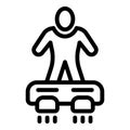 Aquatic flying board icon outline vector. Extreme watersport glide device