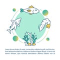 Aquatic food chain concept icon with text. Seaweed, plankton and fish. Ecological modeling. PPT page vector template