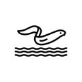 Black line icon for Aquatic, aqueous and water