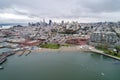 Aquatic Park Pier , Cove and Municipal Pier in San Francisco Royalty Free Stock Photo