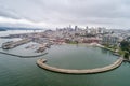 Aquatic Park Pier , Cove and Municipal Pier in San Francisco Royalty Free Stock Photo