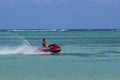 Aquatic sports -jet skiing Royalty Free Stock Photo