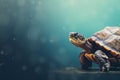 Aquatic Turtle animal background. Generate Ai Royalty Free Stock Photo