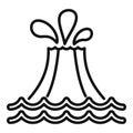 Aquatic volcano eruption icon outline vector. Costal city flood