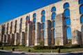 Aqueduct Amoreira in city Elvas, Portugal. Royalty Free Stock Photo