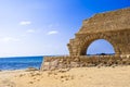 Aqueduct Caesarea Israel Roman Empire blue water