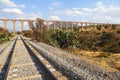 Aqueduct of Padre Tembleque with railway near teotihuacan III