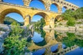 Aqueduct Pont du Gard, France Royalty Free Stock Photo