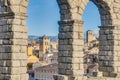 Aqueduct of Segovia at Castile and Leon, Spain Royalty Free Stock Photo
