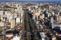 Aquidaban Avenue in Campinas seen from above, Sao Paulo, Brazil