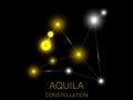 Aquila constellation. Bright yellow stars in the night sky. A cluster of stars in deep space, the universe. Vector illustration Royalty Free Stock Photo