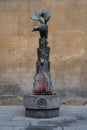 Aquila Contrada Fountain in Siena with Bronze Eagle