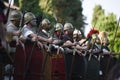 Roman legionaries holding spears