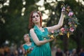 A dancer in traditional ancient Roman dress