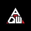 AQU triangle letter logo design with triangle shape. AQU triangle logo design monogram. AQU triangle vector logo template with red Royalty Free Stock Photo