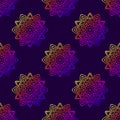 Fantasy seamless pattern with ornamental mandala.