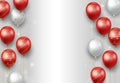 Light background with red and white balloons Royalty Free Stock Photo