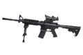 AR-15 assault rifle with bipod isolated on a white Royalty Free Stock Photo