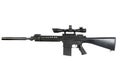 AR-15 based sniper rifle with silencer Royalty Free Stock Photo