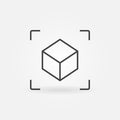 AR Cube linear icon. Vector augmented reality symbol
