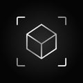 AR Cube linear silver icon. Vector augmented reality symbol