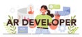 AR developer typographic header. Augmented reality software development