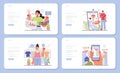 AR developer web banner or landing page set. Augmented reality software