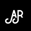 AR letter logo design on black background. AR creative initials letter logo concept. ar letter design. AR white letter design on Royalty Free Stock Photo