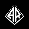 AR logo letters monogram with prisma shape design template