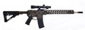 AR15 / M16 with scope, extended collapsible stock, 18` barrel