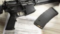AR-15 and high capacity magazine with ATF Public domain background form